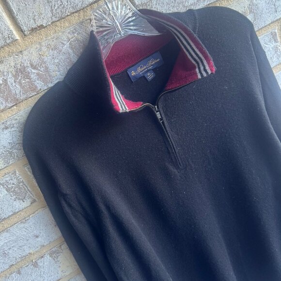 Brooks Brothers Long Sleeve 1/4 Zip 100% Merino Wool Sweater Men's Size XL - Picture 5 of 8
